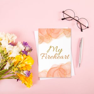 My Fireheart Card - Valentine's Day Anniversary Holiday Greeting Card - Aelin Rowan Throne of Glass TOG Sarah J Maas SJM