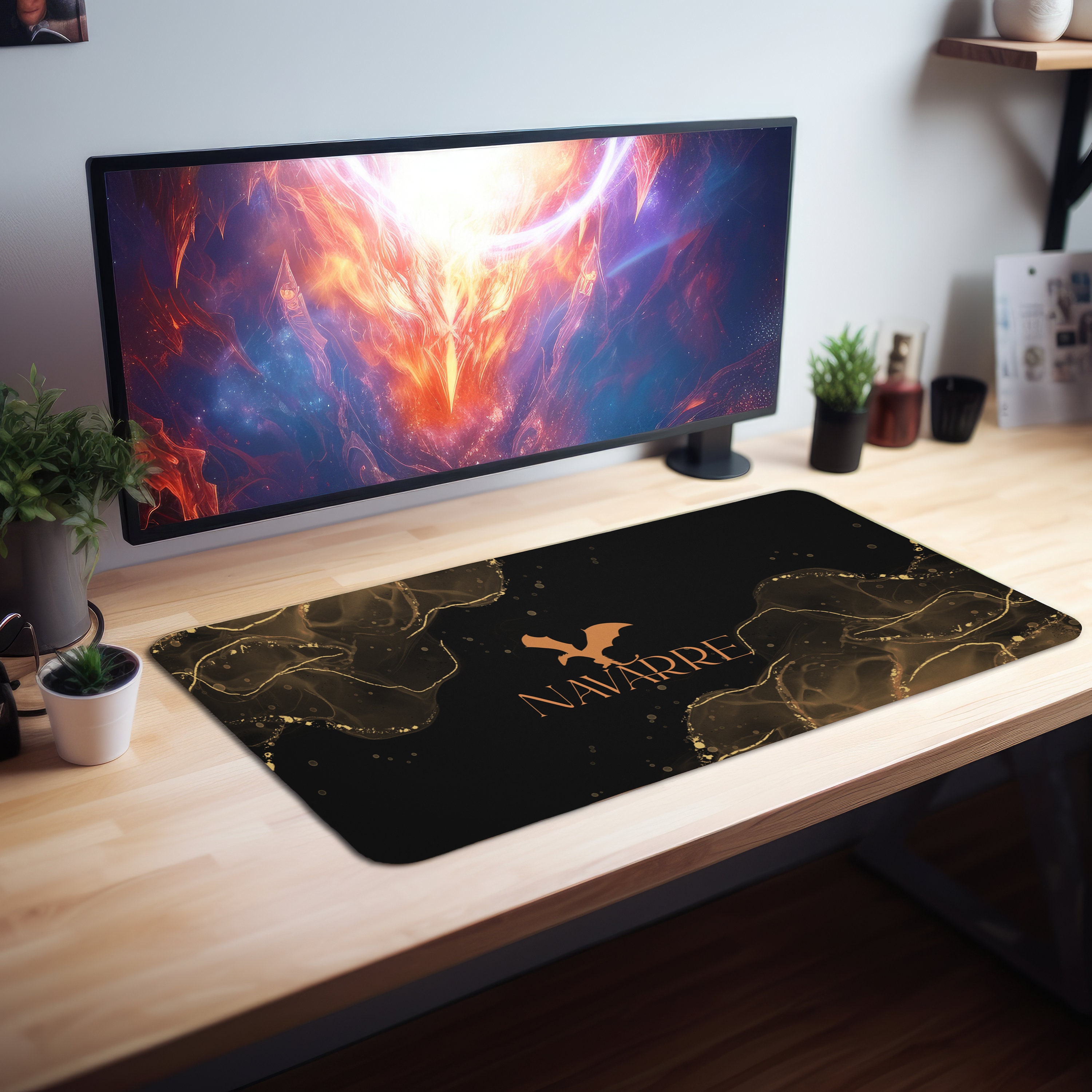 The Fourth Wing Gaming Schreibtischmatte mit Drache | Buch inspiriert Maus Pad