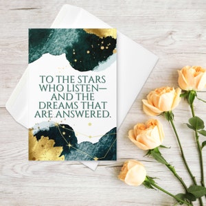Carte ACOTAR Vers les étoiles - Carte de voeux pour les fêtes d'anniversaire de la Saint-Valentin - Un tribunal d'épines et de roses Rhysand Feyre Sarah J Maas SJM