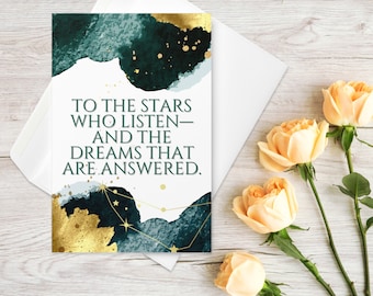 To the Stars ACOTAR Card - Valentine's Day Anniversary Holiday Greeting Card - A Court of Thorns and Roses Rhysand Feyre Sarah J Maas SJM