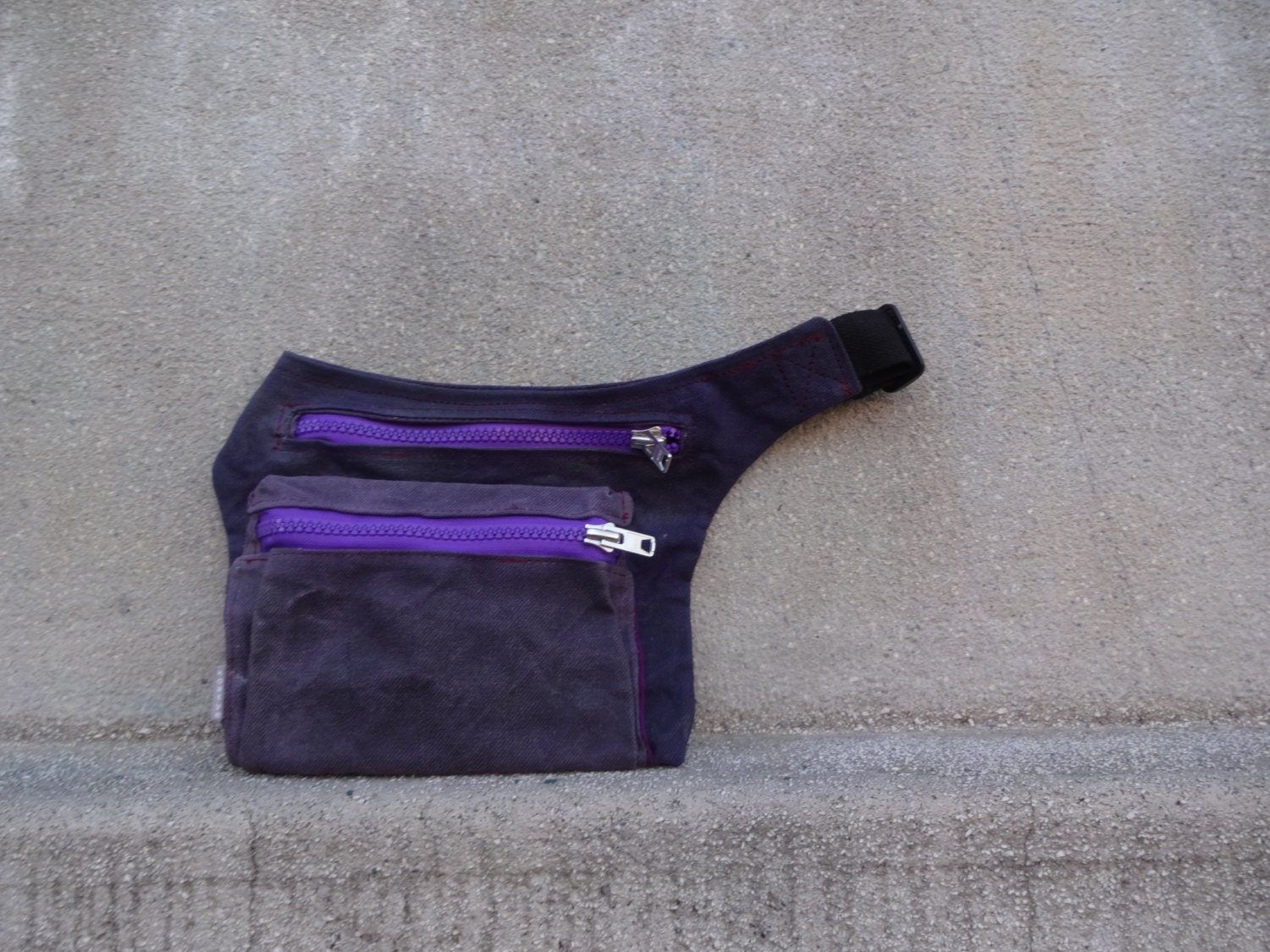Waxed Canvas Hip Bagpurple Hip Bag Waist Pack Festival Bag Etsy