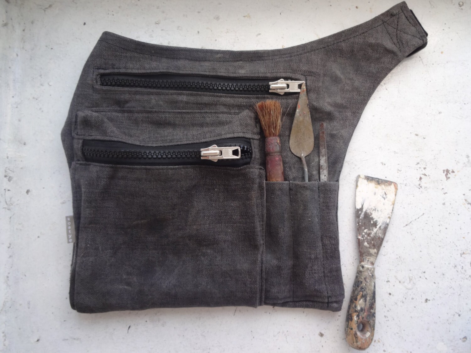 Waxed canvas hip bag sale