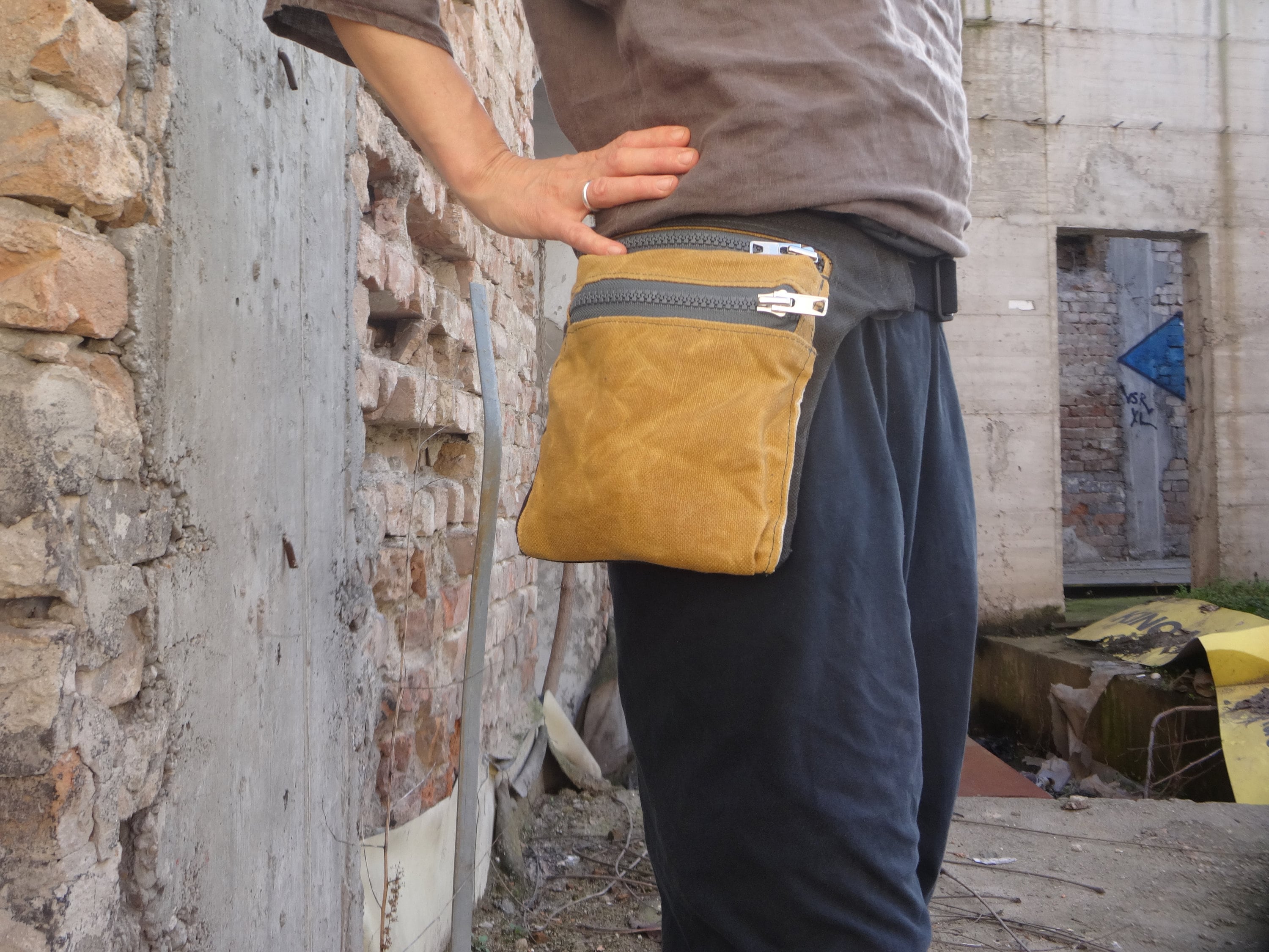 Hip Bag Waist Bag Waxed Canvas Fanny Pack Bicycle Bag Etsy