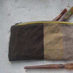 Estojo de lona encerado, estojo grande de lona encerada, bolsa clutch, bolsa de lona encerada, bolsa com zíper, presente para ele