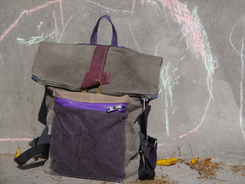 Waxed Canvas Backpack / Rolltop Backpack / Waxed Rucksack / - Etsy