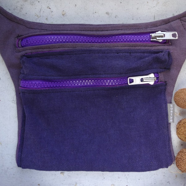 Hip Bag, Canvas Belt Bag, Fanny Pack,Violet Festival Bag, Travel Pouch, Belt Bag,Canvas Fanny Pack, Canvas Belt Pouch