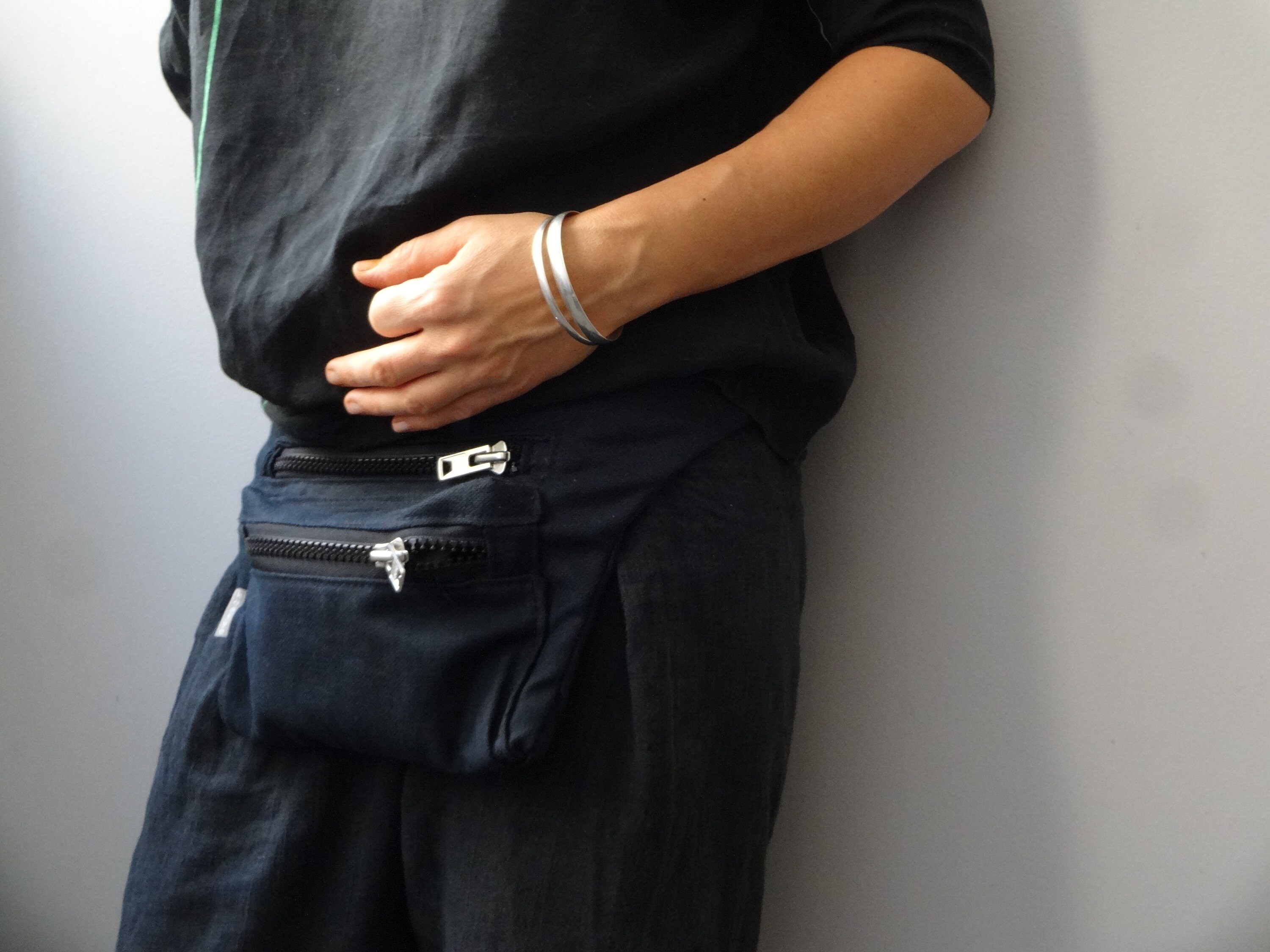 Canvas Hip Bag Black Hip Bag Waist Pack Festival Bag Etsy