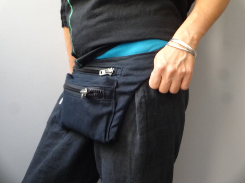 Canvas Hip Bag Black Hip Bag Waist Pack Festival Bag Etsy