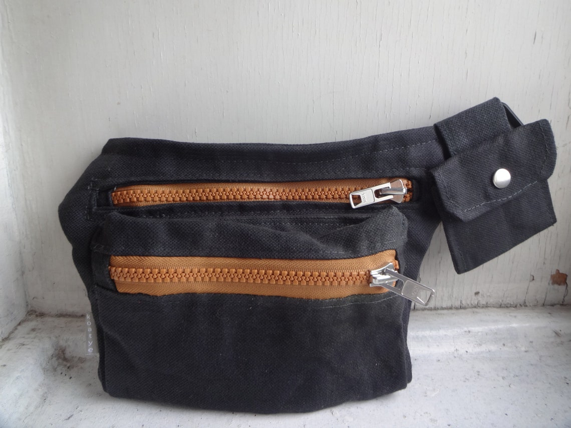 Waxed Canvas Hip Bag Gray Hip Bag Waist Pack Festival Bag Etsy