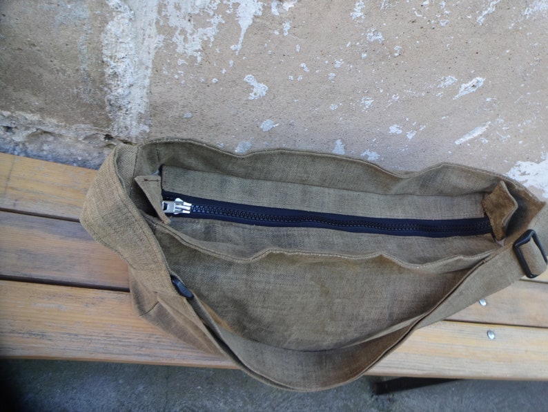 Waxed Canvas Messenger Bag, Unisex Bag, Zipped Messenger Bag, Diaper