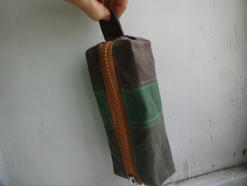 Waxed Canvas Pencil Case Boxy Bag Pencil Case