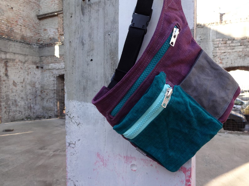 Hip Bag Waxed Canvas, Waxed Waist Pack,travel Pouch With Mint and