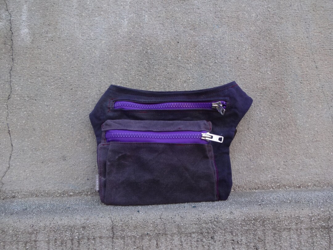 Waxed Canvas Hip Bagpurple Hip Bag Waist Pack Festival Bag Etsy