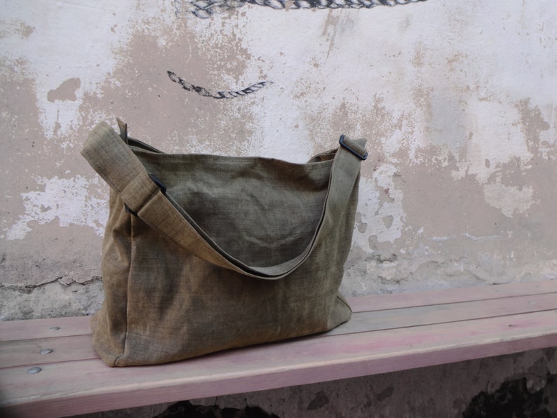 Waxed Canvas Messenger Bag Unisex Bag Zipped Messenger Bag Etsy UK