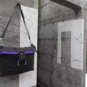 Sac besace toile cirée plié sac à bandoulière sac à couches minimaliste