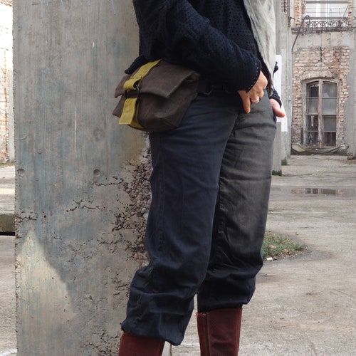 Olive Green Waxed Canvas Fanny Pack Etsy