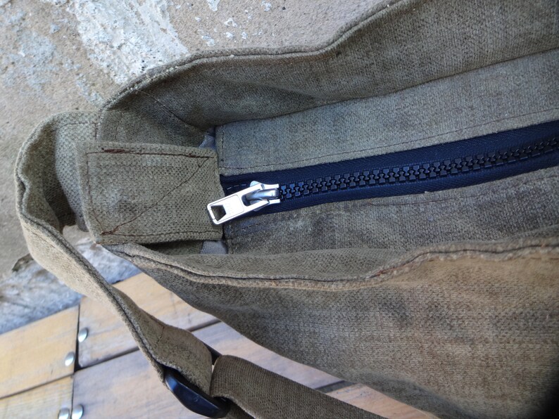 Waxed Canvas Messenger Bag Unisex Bag Zipped Messenger Bag Etsy UK