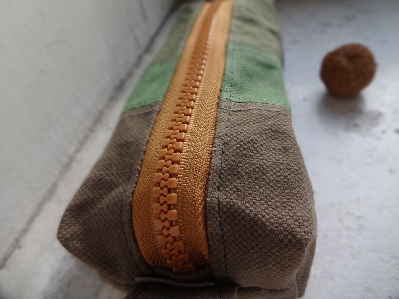 Waxed Canvas Pencil Case Boxy Bag Pencil Case