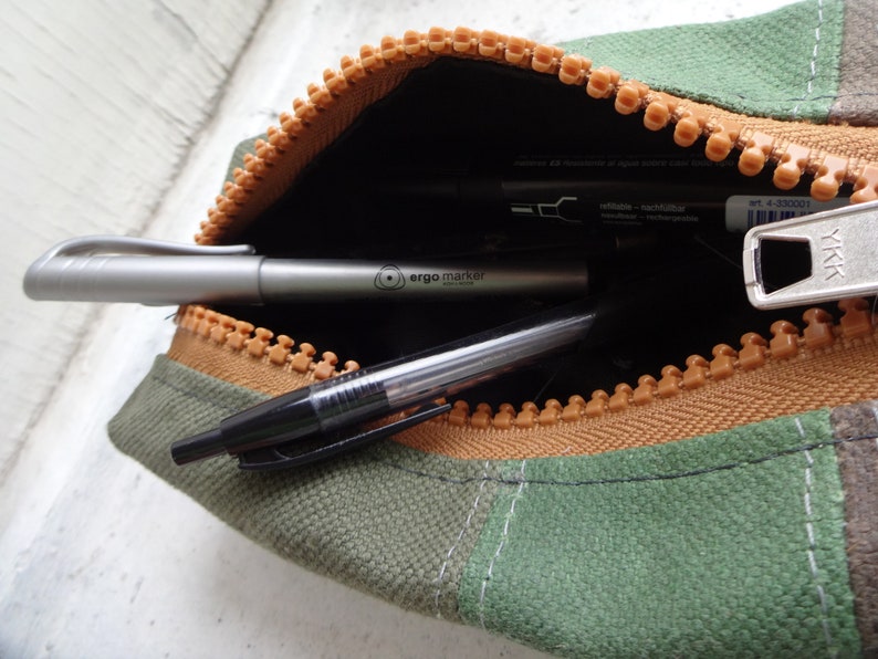 Waxed Canvas Pencil Case Boxy Bag Pencil Case