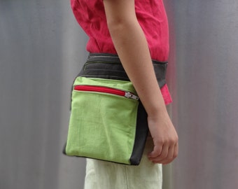 Boys Green Grey Hip Bag Back To School,Green Belt bag, Travel Pouch Bag for kids, Fanny Pack