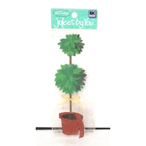 May include: A paper craft topiary design with two green leafy spheres on a brown stem, set in a brown pot. A yellow ribbon is tied around the stem. The packaging reads "Jolee's by You". A decorative craft item.