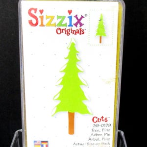 Sizzix Tree Pine Medium Yellow Medium Original Die W/ Case Scrapbooking Ritirato