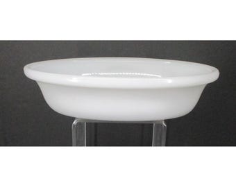 Glasbake White Milk Glass Oval Au Gratin Baking Dish Individual 475 Made in USA