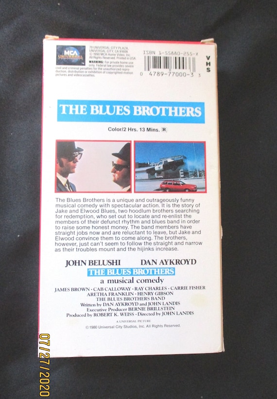 The Blues Brothers (VHS, 1990) John Candy, Carrie Fisher, Cab