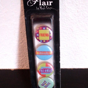 Designer Flair By Magic Scraps- Friends- 4 Adhesive Embellishments- Brand New