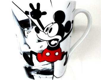 Disney Mickey Mouse Plane Crazy Coffee Mug Jerry Leigh, 10 Oz.,