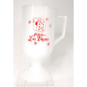 Fabuleuse tasse sur pied Las Vegas en verre de lait Ace Ten Souvenir de cartes à jouer
