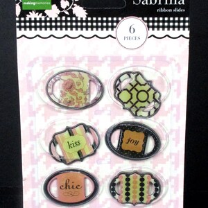 Making Memories Sabrina Ribbon-dia's, 6-delig, plakboek, roze, zwart