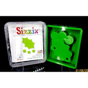 Sizzix Holly & Berries Green Die W/ Case, Christmas, Scrapbooking