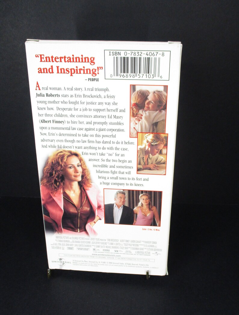 Erin Brockovich 2000 VHS Julia Roberts, Albert Finney, Cherry Jones Etsy