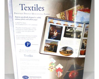 Creative Memories Textiles Printed Photo Mounting Paper 6 Colors 12 Sheets, 2003