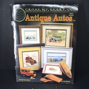 Cross My Heart Antique Autos 5 Counted Cross Stitch Patterns (1993 Brand New)