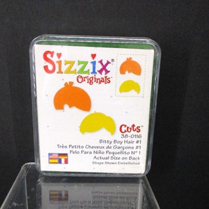 Sizzix Originals Bitty Boy Hair #1 Die Cut Green Die W/ Case Discontinued New
