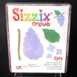 Troquel Sizzix Paper Sculpting Lilac Large Red, flor, hojas, tallo con estuche