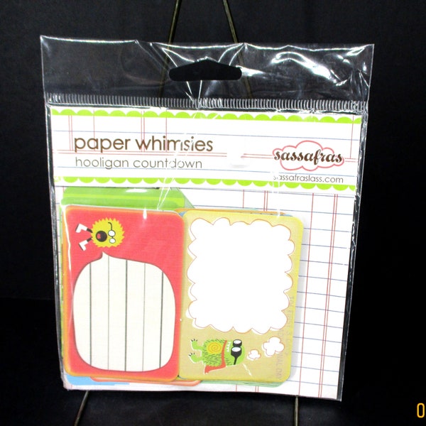 Sassafras Hooligan Countdown Creative  Cards Paper Whimsies  24 Pieces New