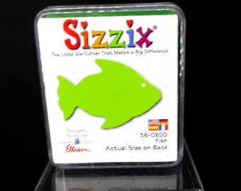 Sizzix Fish Small Green Die W/ Case Discontinued Scrapbooking