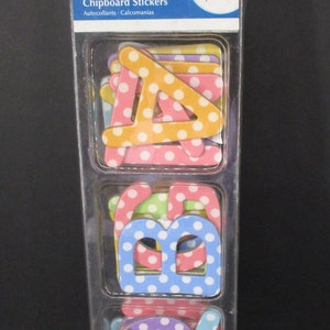Momenta Tranquil Majuscules Polka Dot Alphabet Chipboard Stickers Tout nouveau