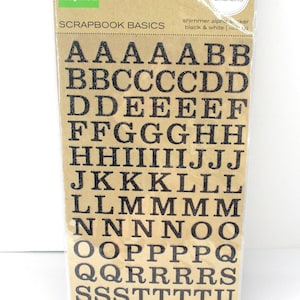 Making Memories Basics Sticker Shimmer Black Glitter Autocollants alphabet majuscules