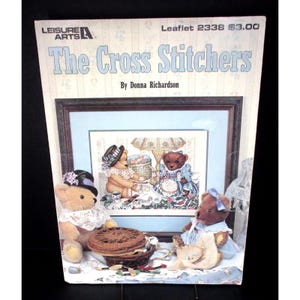 Leisure Arts The Cross Stitchers Ulotka do haftu krzyżykowego Misie Teddy Nowość 1993