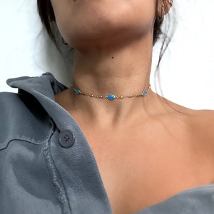 RÉAPPROVISIONNEMENT ! Ras de cou bleu opale de feu, édition limitée