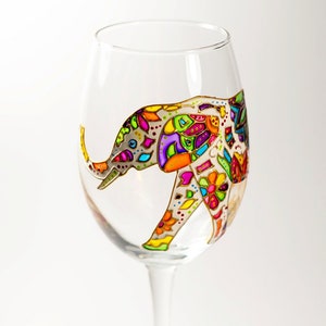 Elephant Wine Glasses Hand Painted Wedding glasses, Personalized Wine Glasses Custom wine glass