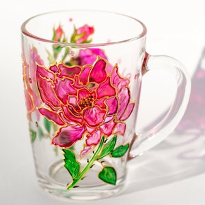 Floral Mom Mug Pink Roses Birthday Present for Women Personalized