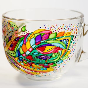 Personalized Feather Coffee Mug, Hand Painted Mug for Women, Birthday Gift for Mom