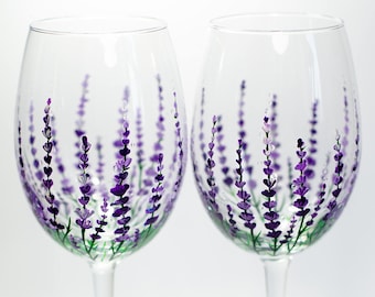 Wedding Wine Glasses Personalized Lavender glasses Gift for mom Bridal Party Wine Glasses Minimalist Gift