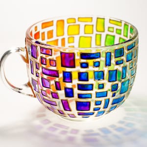 Handmade Mug, Rainbow Coffee Mug, Colorful Personalized Mothers Day Gift image 1