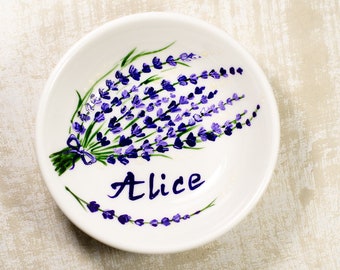 Jewelry Dish Personalized Bridesmaid Proposal Ring Dish Floral Ring Dish Wedding Thank You